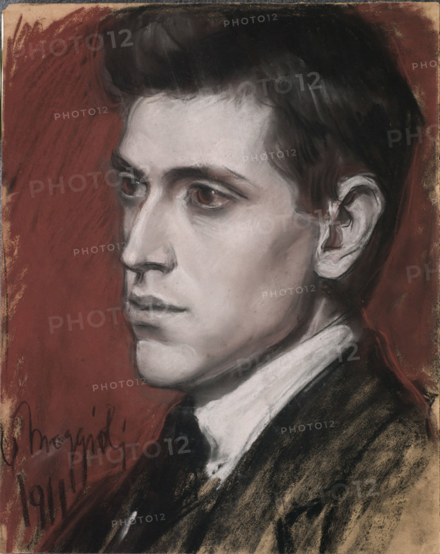 Portrait of the pianist and composer Franco Sartori (1892-1965), 1911. Creator: Moggioli, Umberto (1886-1919).