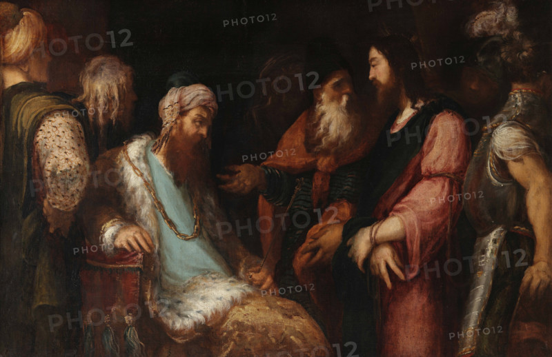 Jesus at Herod's court, c1558-1562. Creator: Schiavone, Andrea (1522-1563).