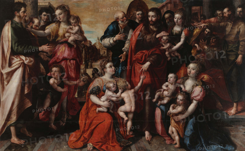 Christ Blessing the Children (Let the little children come to me), 1585. Creator: Vos, Maerten, de (1532-1603).