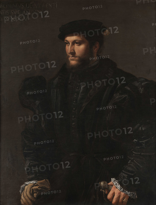 Portrait of a Gentleman in Black (Girolamo de Vincenti?), 1535. Creator: Girolamo da Carpi (Girolamo Sellari) (1501-1556).