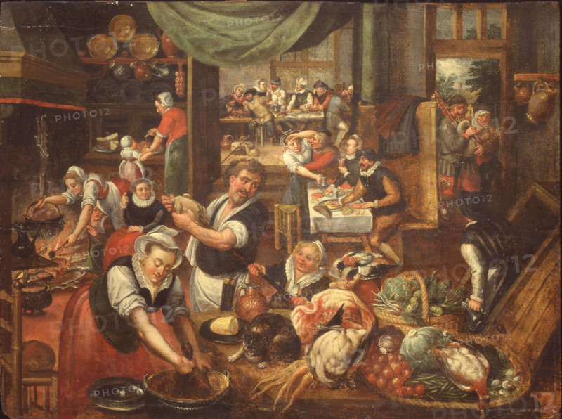Kitchen Interior , 1565. Creator: Cleve, Marten van, the Elder (1520-1570).
