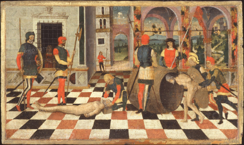 Torture of Marcus Atilius Regulus, Second Half of the 15th century. Creator: Mocetto, Girolamo (c. 1470-1531).