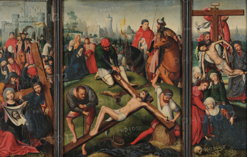 The Descent from the Cross. Triptych. Creator: Coffermans, Marcellus (1520-1578).