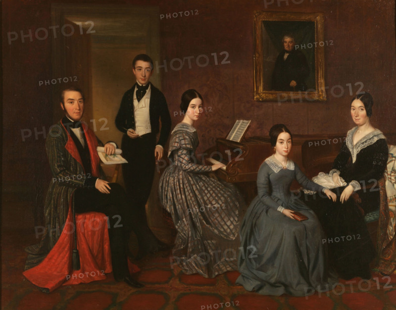 The family of Jorge Flaquer, 1842-1845. Creator: Espalter, Joaquín (1809-1880).
