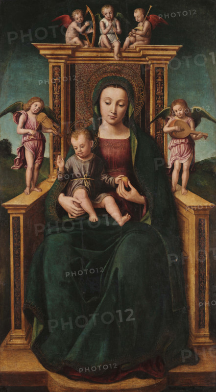 Enthroned Madonna with Child and Angels, 1510-1515. Creator: Brea, Ludovico (Louis) (c. 1450-c. 1523).
