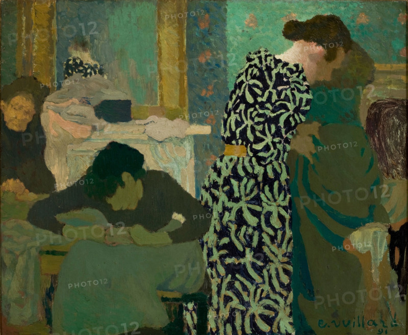 The Flowered Dress, 1891. Creator: Vuillard, Édouard (1868-1940).