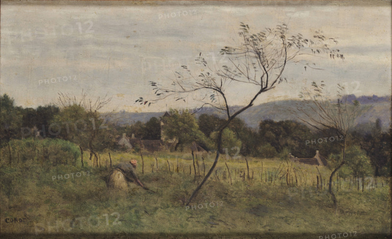 Landscape with a Peasant Woman, 1861. Creator: Corot, Jean-Baptiste Camille (1796-1875).
