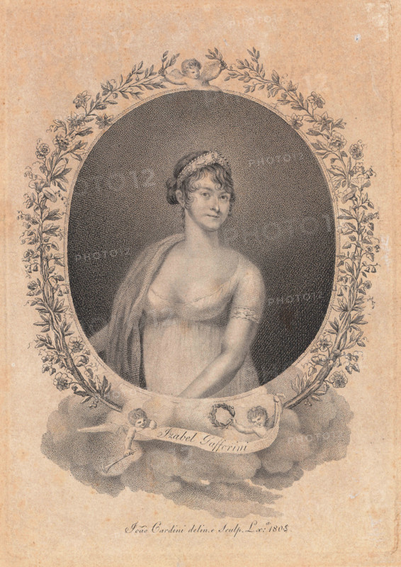 Portrait of the opera singer Elisabetta Gafforini (1777-1847), 1805. Creator: Cardini, João (active 1804-1825).