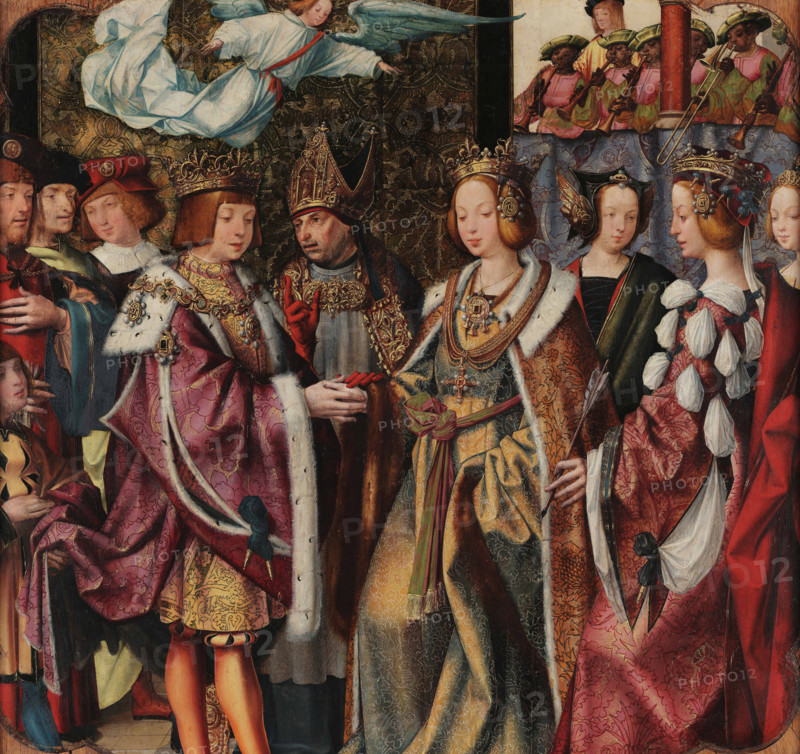 The Engagement of St Ursula and Prince Etherius (from the Saint Auta Altarpiece), c1522. Creator: Anonymous.