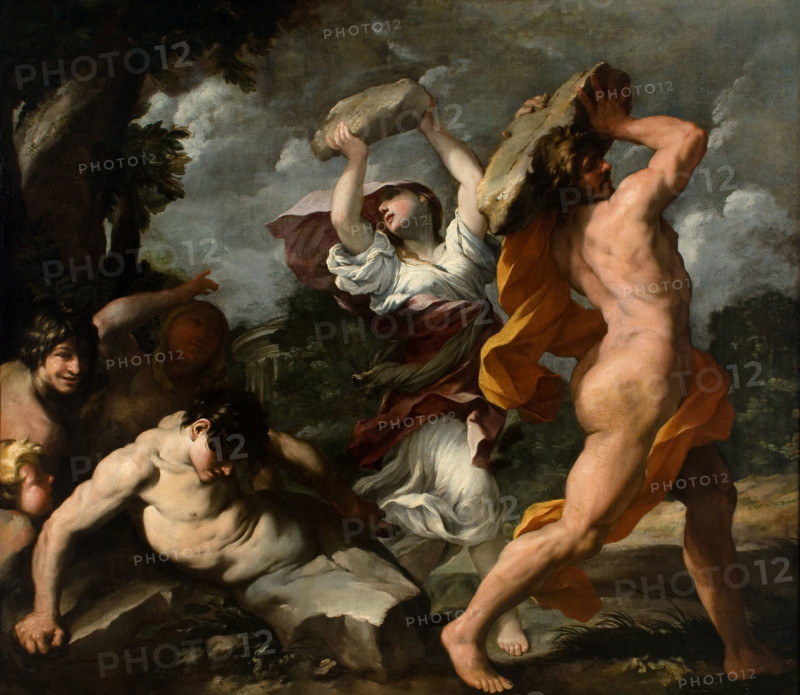 Deucalion and Pyrrha, c1635-1640. Creator: Bottala, Giovanni Maria (1613-1644).