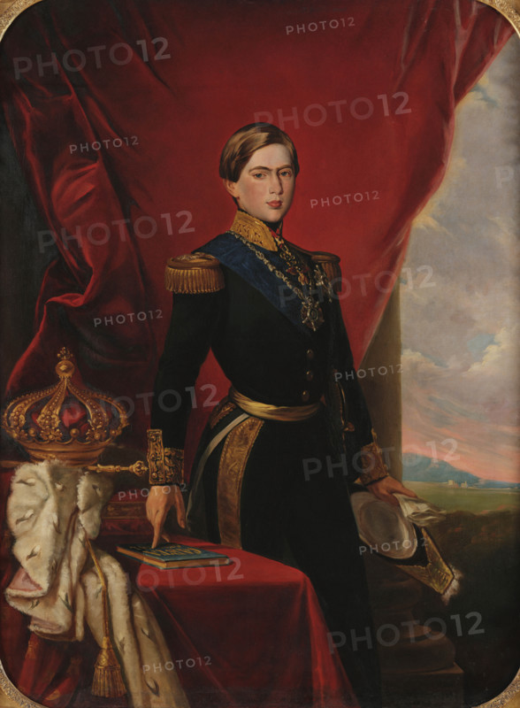 Portrait of King Pedro V of Portugal (1837-1861). Creator: Bordalo Pinheiro, Manuel Maria (1815-1880).