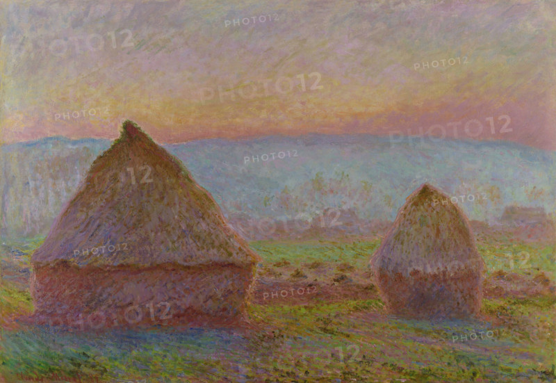 Grainstacks at Giverny. The Evening Sun, 1888-1889. Creator: Monet, Claude (1840-1926).