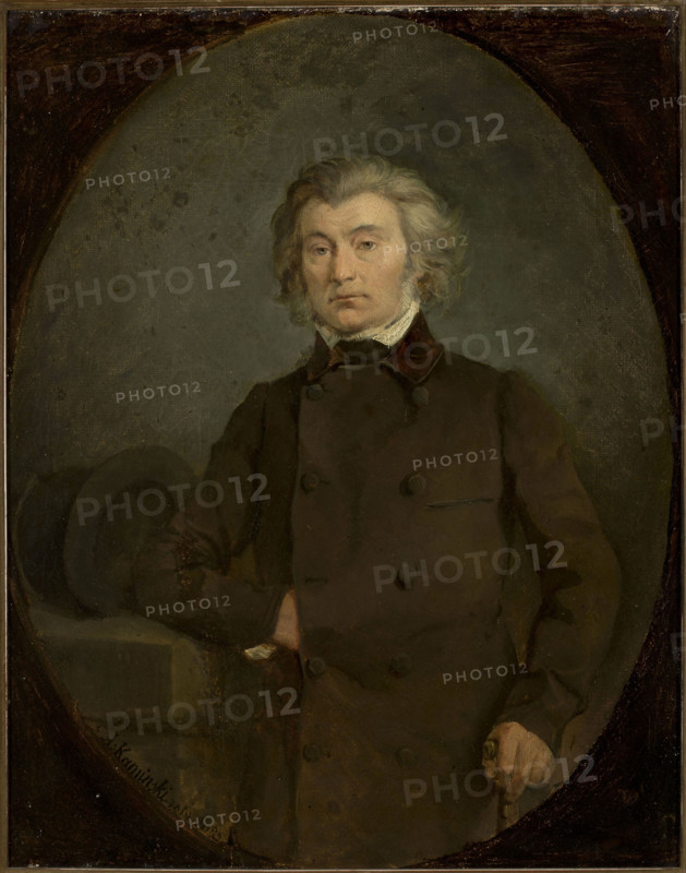 Portrait of the poet Adam Mickiewicz (1798-1855), 1850. Creator: Kaminski, Alexander (1823-1886).