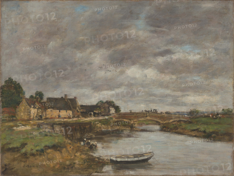 Trouville. An old bridge upon the Touques, c1890. Creator: Boudin, Eugène-Louis (1824-1898).
