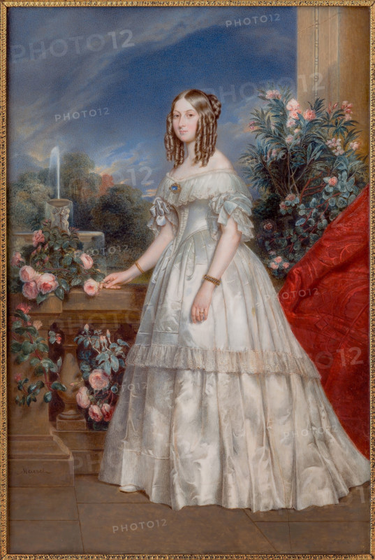 Portrait of Princess Victoria of Saxe-Coburg and Gotha (1822-1857), Duchess of Nemours, c1845. Creator: Meuret, François (1800-1887).