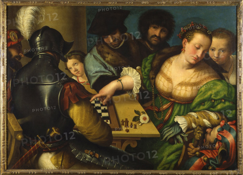The Chess game, c1532. Creator: Campi, Giulio (1507-1573).