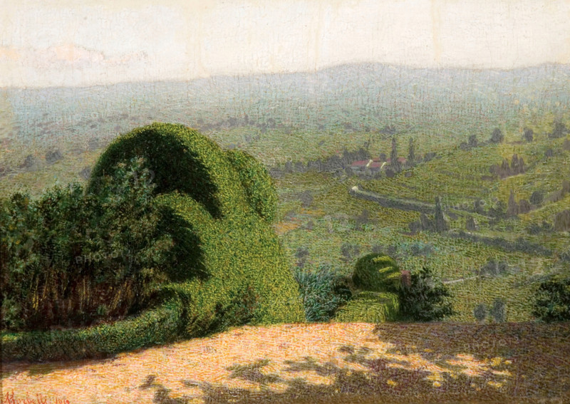 Angolo di giardino (Garden corner), 1912. Creator: Morbelli, Angelo (1853-1919).