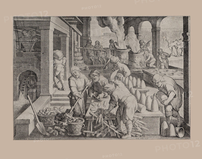 The first sugar refinery in Antwerp, Early 17th century. Creator: Galle, Theodor (1571-1633).