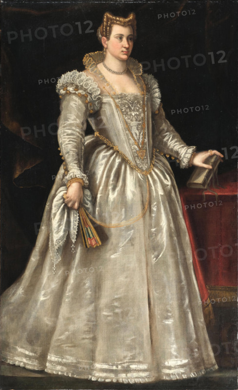 Portrait of Archduchess Eleanor of Austria (1534-1594), Duchess of Mantua. Creator: Vicentino, Andrea (c. 1542-1617).