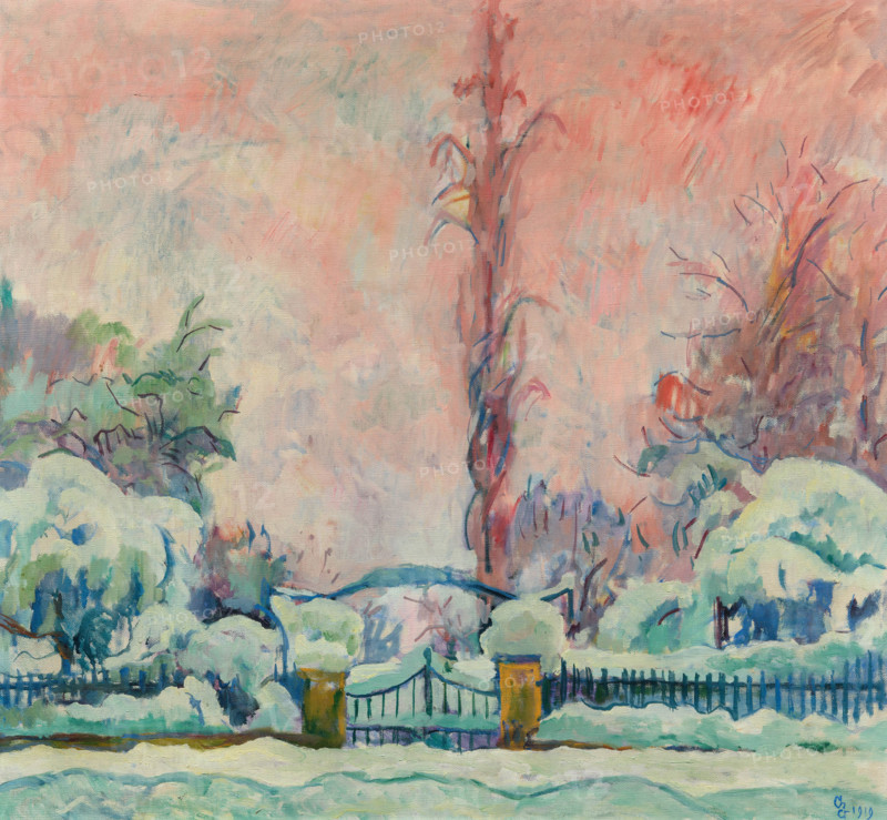 Nevicata, snowfall, 1919. Creator: Giacometti, Giovanni (1868-1933).