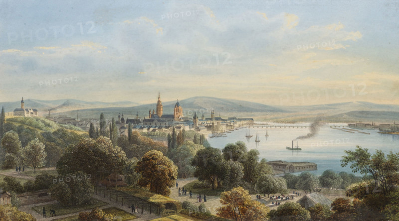 Mainz (Large View from the South). From: "The Rhine from Mainz to Bonn", 1853. Creator: Emminger, Eberhard (1808-1885).