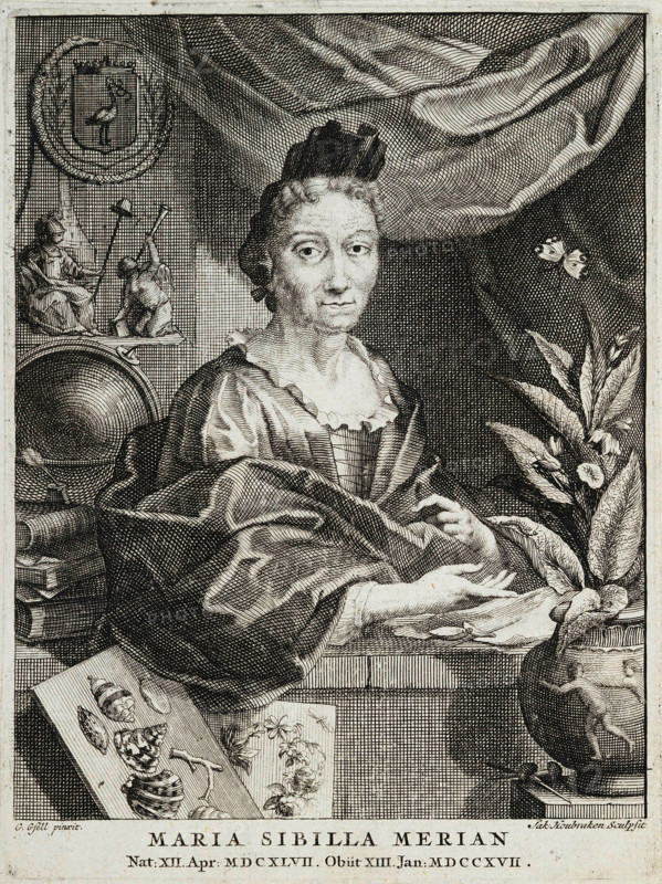 Portrait of Maria Sibylla Merian (1647-1717), 1717. Creator: Gsell, Georg (1673-1740).