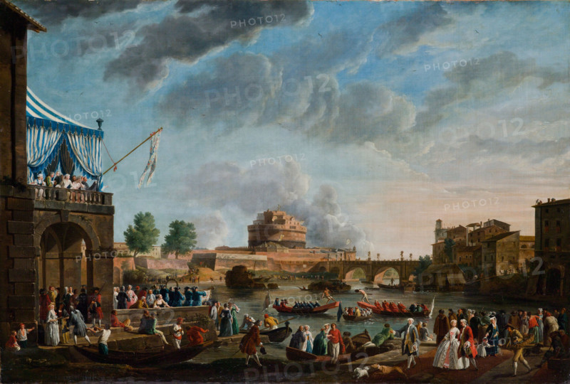A Sporting Contest on the Tiber at Rome, 1750. Creator: Vernet, Claude Joseph (1714-1789).