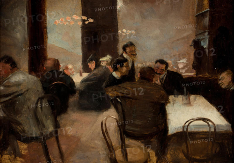 Evening in a Coffeehouse. Creator: Schneider-Didam, Wilhelm (1869-1928).