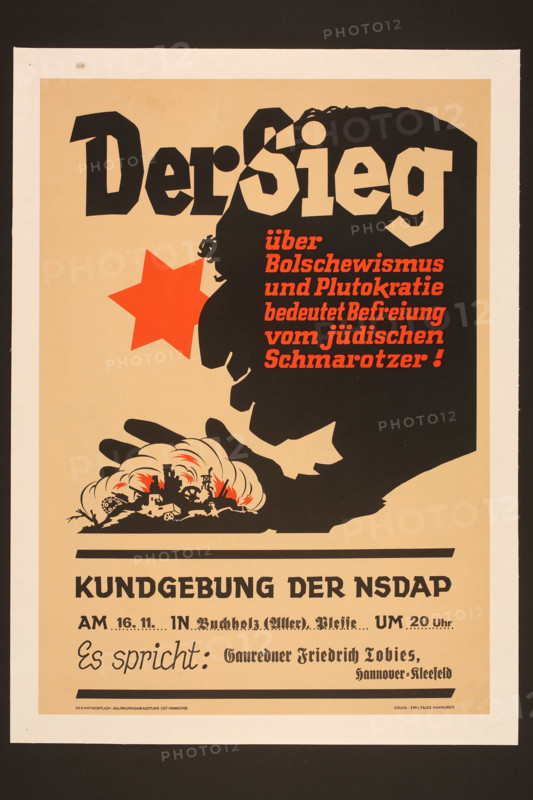 Victory over Bolshevism and plutocracy means being freed from the Jewish parasite!, c1939. Creator: Anonymous.