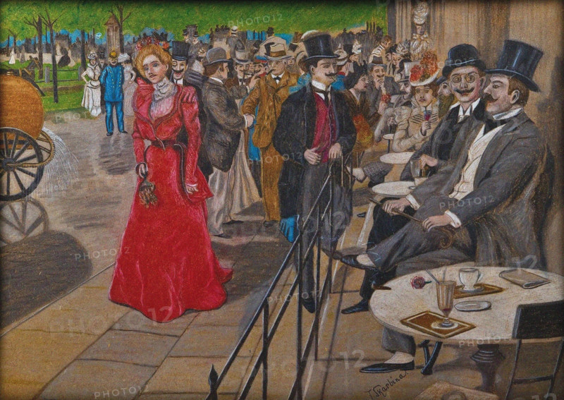 Café Kranzler - Unter den Linden in Berlin, c1890. Creator: Skarbina, Franz (1849-1910).