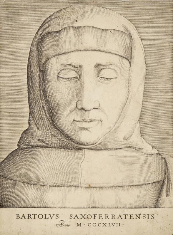 Portrait of Bartolus de Saxoferrato (1313-1357). Creator: Vico, Enea (1523-1567).