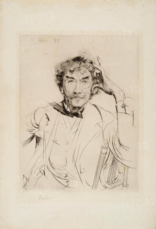 Portrait of the painter James Abbott McNeill Whistler (1834-1903), 1897. Creator: Helleu, Paul César (1859-1927).