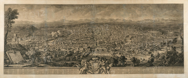 Prospetto dell'Alma Città di Roma visto dal Monte Gianciolo, Between 1745 and 1765. Creator: Vasi, Giuseppe (1710-1782).