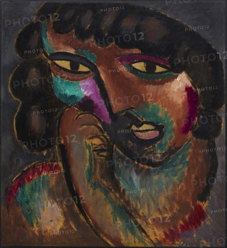 Head in Bronze Colors - Portrait of Sacharoff, 1913. Creator: Javlensky, Alexei, von (1864-1941).