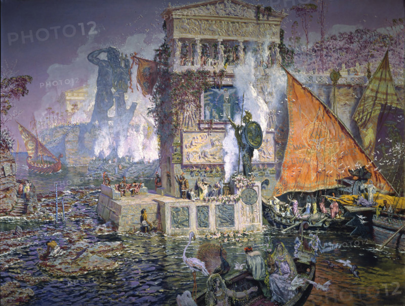 The Colossus of Rhodes, 1914. Creator: Muñoz Degraín, Antonio (1840-1924).