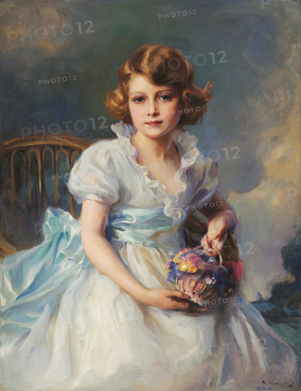Queen Elizabeth II when Princess Elizabeth of York, 1933. Creator: László, Philip Alexius de (1869-1937).