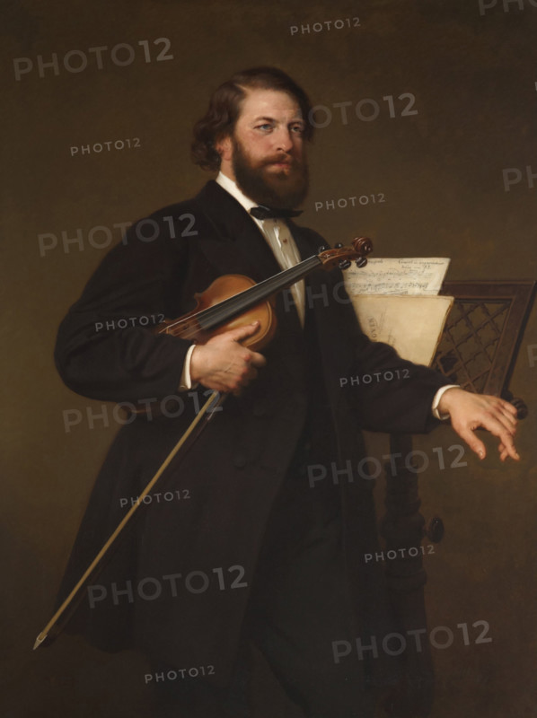 Portrait of the violinist and composer Joseph Joachim (1831-1907) , 1870. Creator: Bendemann, Eduard (1811-1889).
