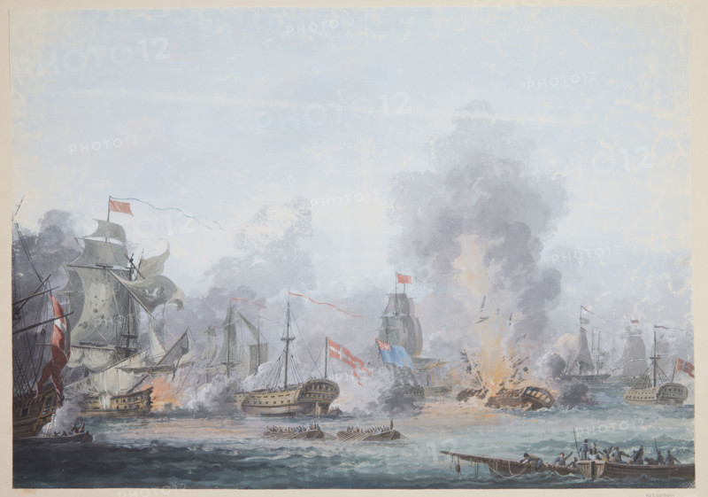 The Battle of Copenhagen on 2 April 1801, 1801. Creator: Boberg, Gustaf (active End of 18th-Early 19th cen.).