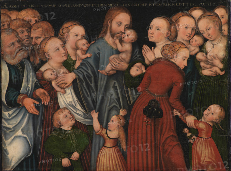 Christ Blessing the Children (Let the little children come to me), after 1537. Creator: Cranach, Lucas, the Elder (1472-1553).
