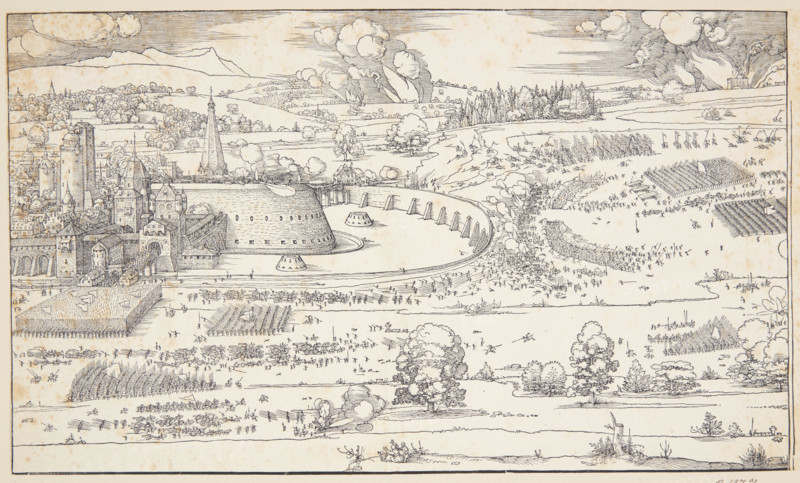 The siege of a castle, 1527. Creator: Dürer, Albrecht (1471-1528).