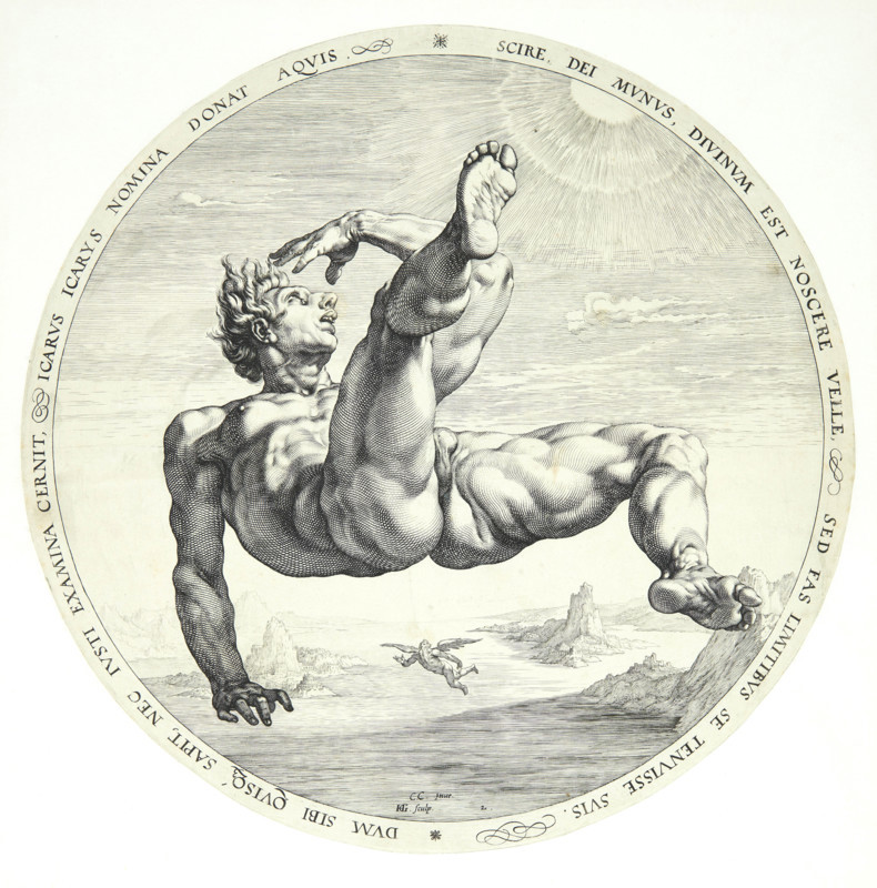 The Four Disgracers: Icarus, 1588. Creator: Goltzius, Hendrick (1558-1617).
