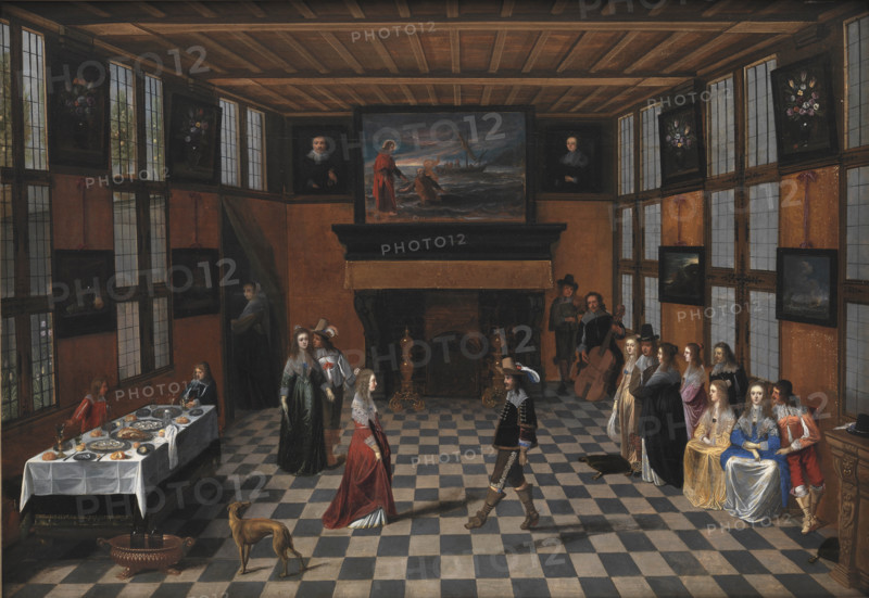 Dancing Party in an Interior, um 1640-1650. Creator: Laemen, Christoffel Jacobsz van der (ca. 1607-ca. 1651).