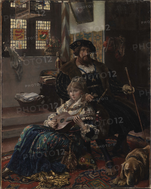 King Christian II of Denmark and Dyveke Sigbritsdatter, 1885. Creator: Rosenstand, Vilhelm (1838-1915).