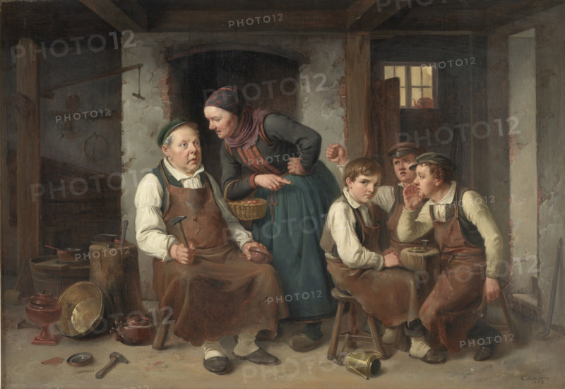 At a Coppersmith's Workshop, 1859. Creator: Schleisner, Christian Andreas (1810-1882).