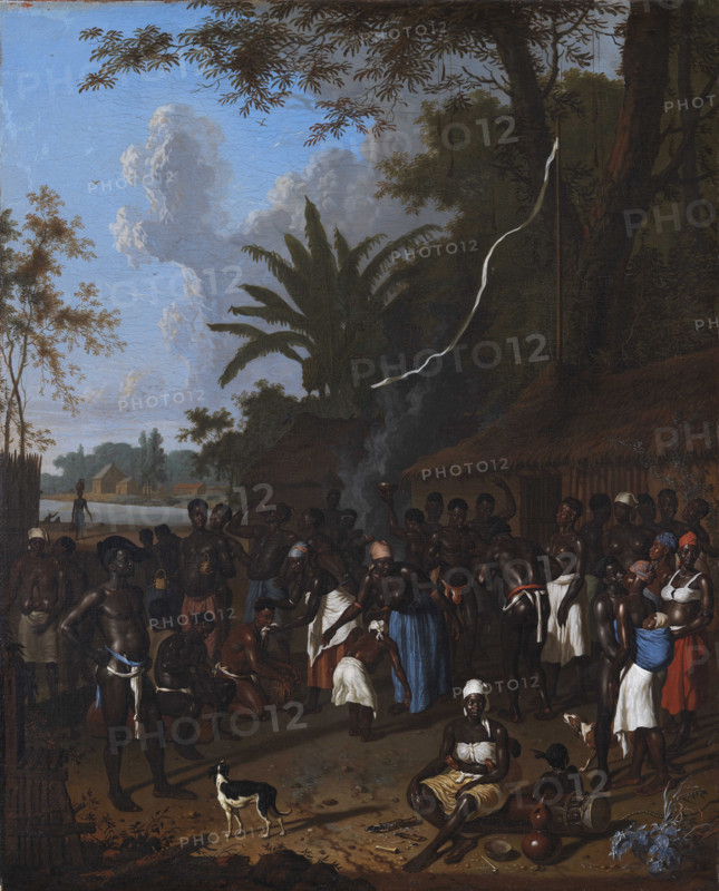 Ritual slave feast on a sugar plantation in Suriname, c1707. Creator: Valkenburg, Dirk (1675-1721).