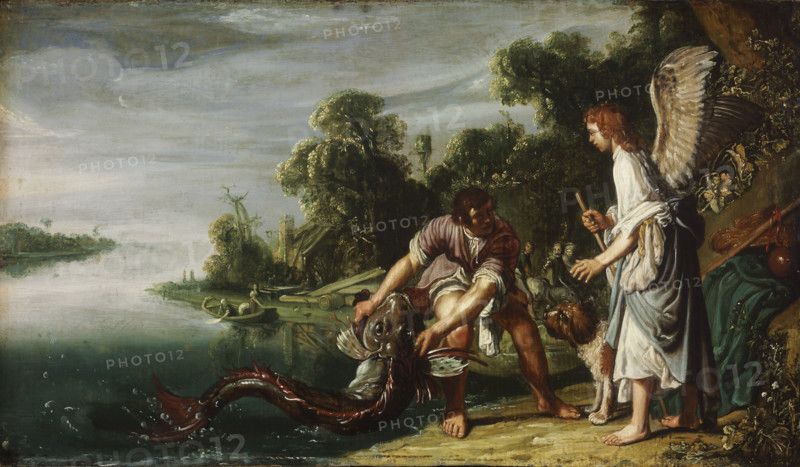 The Angel and Tobias with the Fish, 1610s. Creator: Lastman, Pieter Pietersz. (1583-1633).