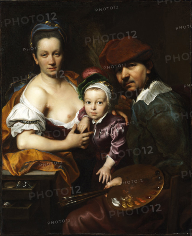 Self-Portrait of the Artist with His Wife and Son, c1719. Creator: Kupecky (Kupetzky), Jan (Johann) (1667-1740).