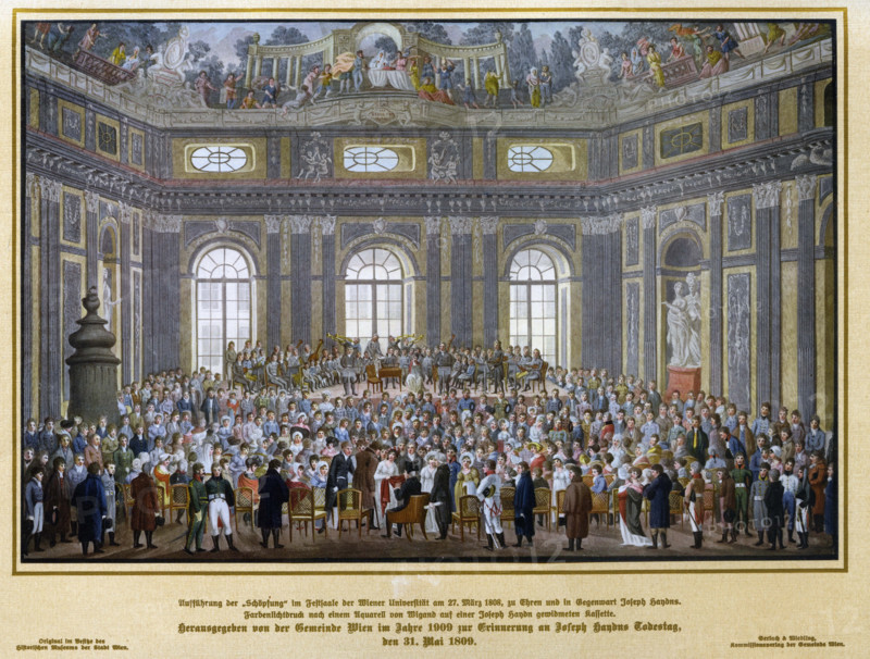Performance of "The Creation" in the Festival Hall of the Vienna University on 27 March 1809... Creator: Wigand, Balthasar (1770-1846).