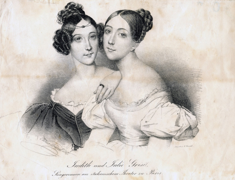 Giulia and Giuditta Grisi. Creator: Kneisel, August (1782-1855).