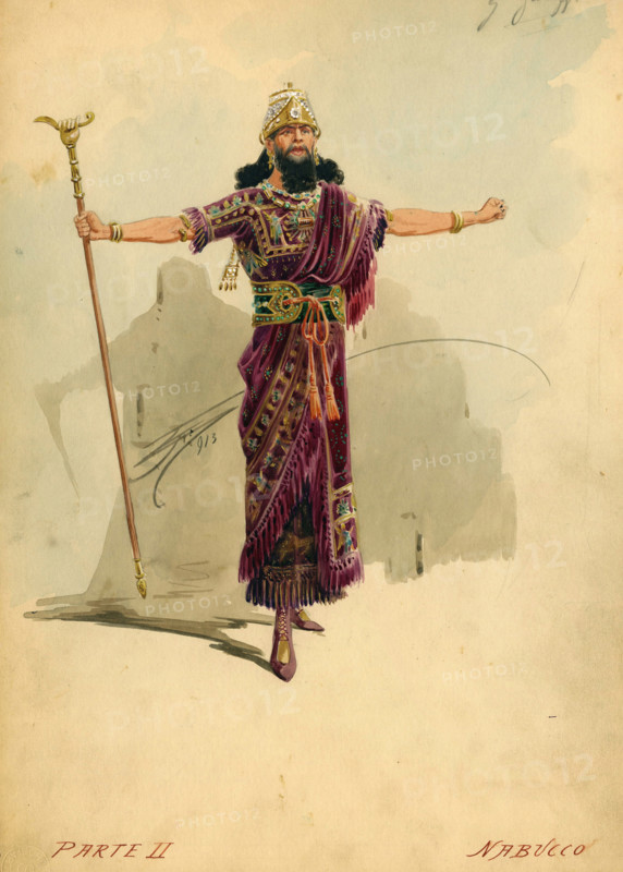 Costume design for the opera Nabucco by Giuseppe Verdi, 1913. Creator: Comelli, Attilio (1858-1925).